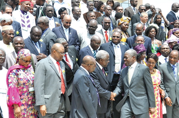   •&nbsp;Vice-President Kwesi Amissah-Arthur interacting with participants after the opening session of the 6th Africa Agricultural Science Week  and FARA General Assembly at the AICC. Picture: EBOW HANSON