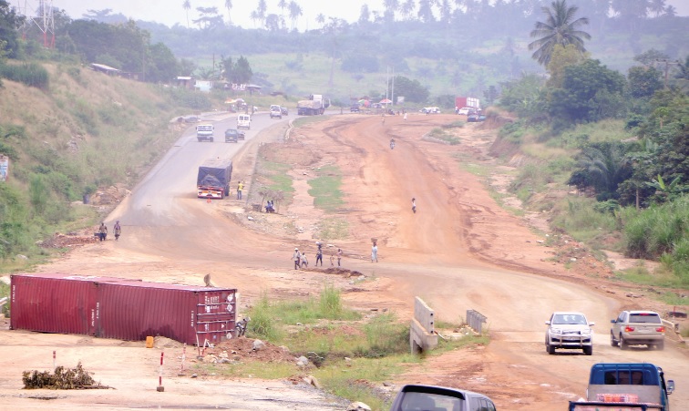 The Accra-Kumasi highway is still under construction