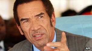 Mr Khama was standing near the cheetah's enclosure when the incident occurred