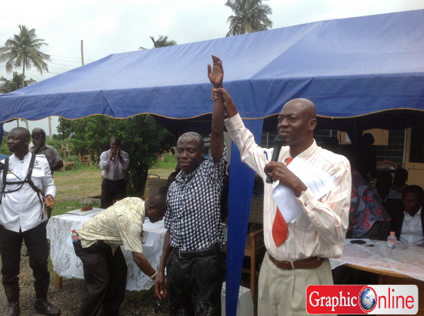 Mr Daniel K, Eshun being declared winner of the polls