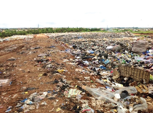 Part of the main site of the Dompoase landfill site
