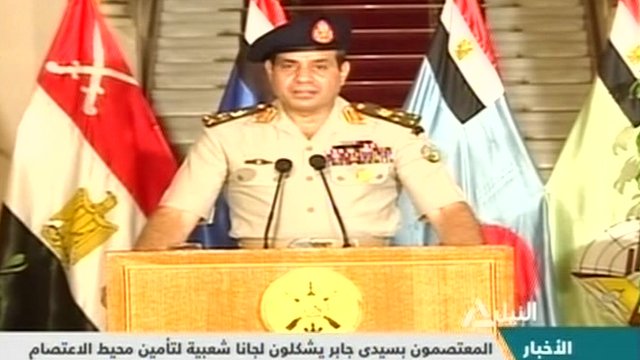 General Abdul Fattah al-Sisi makes the televised announcement