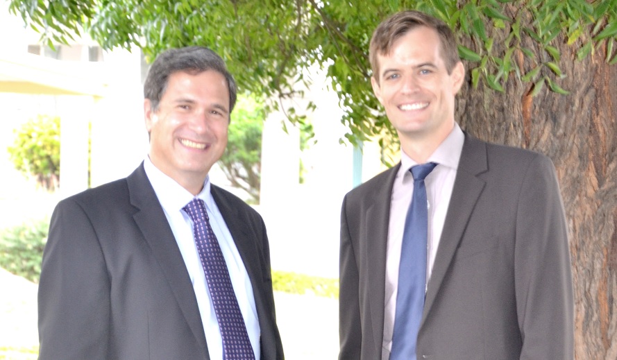 France Ambassdor Mr Frédéric Clavier (left), and the acting Ambassador of Germany, Mr Thomas Wimmer (right).