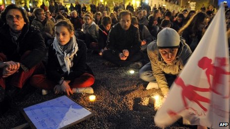 Opponents held vigils on the eve of the vote