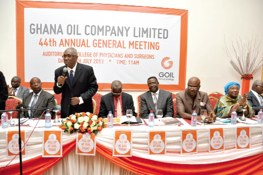 Prof. William A.Asomaning addressing the shareholders