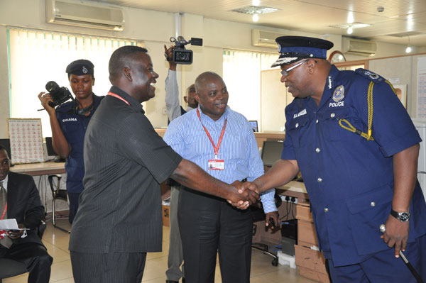 The IGP in conference with Graphic News Editor, Nehemiah Owusu Achiaw, (left) and Graphic Editor, Ransford Tetteh.
