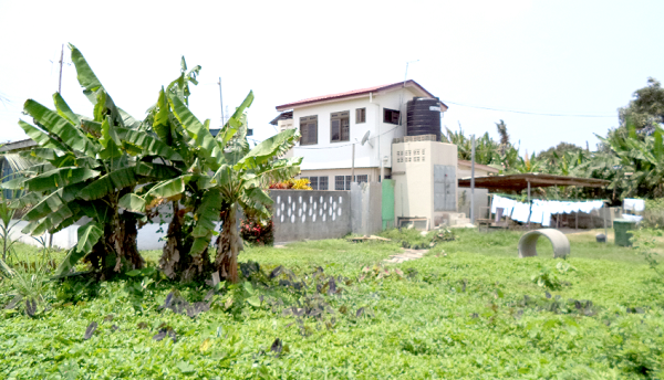 A storey building being put up within the apartment.