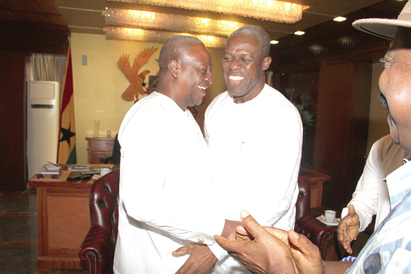 President Mahama and Vice-President Amissah-Arthur jubilating after the verdict.