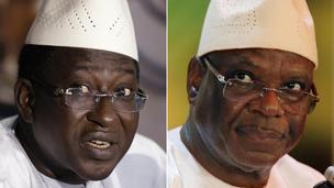 Ibrahim Boubacar Keita (R) and Soumaila Cisse (L)