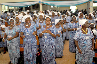 Members of the Minister’s Spouse Association sing and dancing during the conference and retreat.