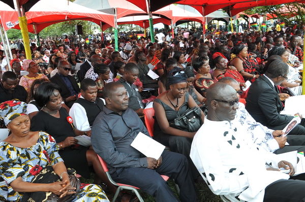 A section of mourners from all walks of life who joined in the ceremonies to honour the late president