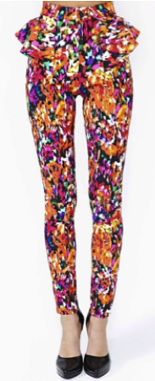 Multiprint Peplum Pencil Trouser