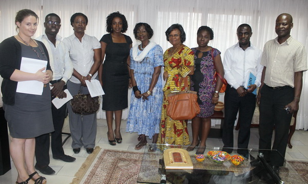 Hon. Sherry Ayittey (middle) with representatives of Civil Society Organisations