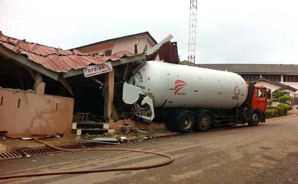 The tanker stuck in the destroyed OPD 