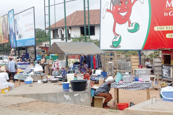 A view of the unauthorised market. 