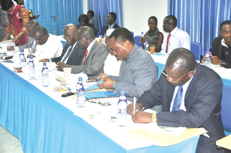 Chief Directors from various ministries signing the Performance Agreement documents in Accra