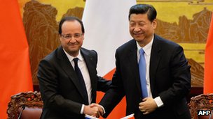 French President Francois Hollande is visiting China to boost bi-lateral ties