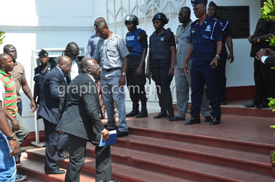 Akufo Addo and Bawumia entering the Supreme Court room