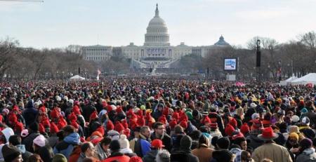 Hundreds of thousands filled the National Mall