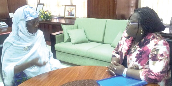 Ms Fati Yahaya (left) narrating her ordeal to Nana Oye Lithur, Minister of Gender, Children and Social Protection.