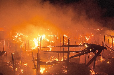 A massive fire ravaged the Makola No 2 market in Accra recently