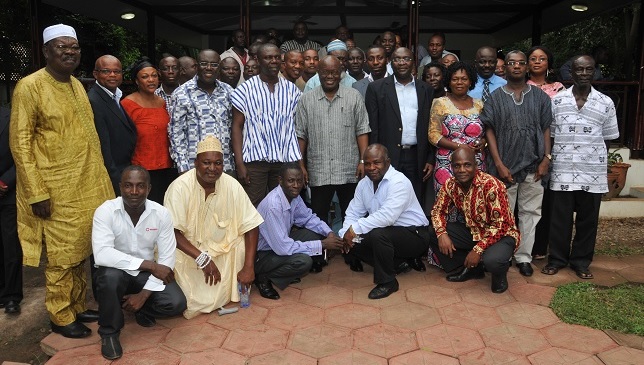 Nana Addo with NPP executives from the Central Region