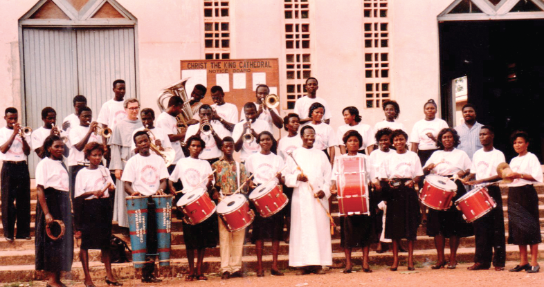  Inauguration of the first Adehyemma  brass band in Sunyani.