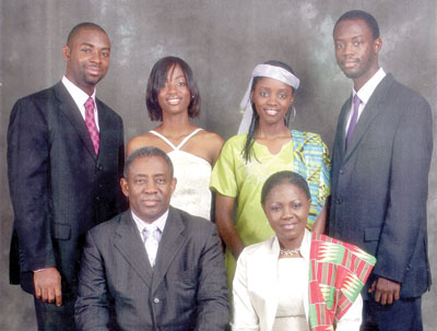 Isaac Osei with his family