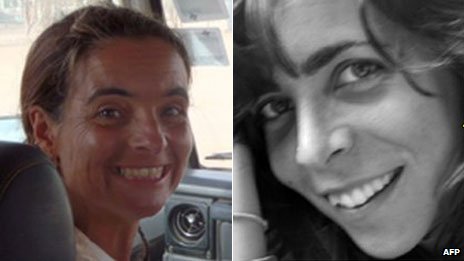 Montserrat Serra (L) and Blanca Thiebaut (R) were driven by their abductors to Somalia