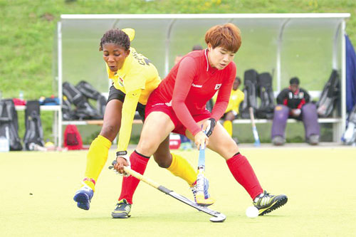 FLASHBACK: Ernestina Coffie (left) in her elements in the Ghana-China match at the World Cup