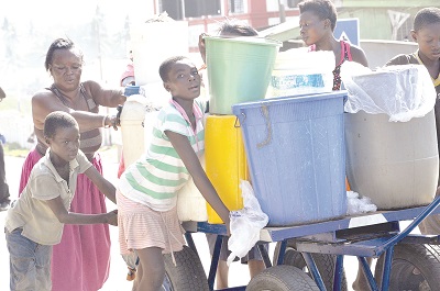 The search for water is a common struggle in the country. 