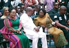  John Mahama (middle) in a chat with Prof. Naana Jane Opoku-Agyemang (right) at a ceremony to introduce her as the NDC running mate. With them is Lordina Mahama. Picture: ELVIS NII NOI DOWUONA