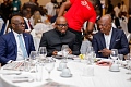 Ato Afful (right), Managing Director, Graphic Communications Group Ltd, interacting with Mohammed Adams Sukparu (middle), Deputy Minister of Communications, Digital Technology and Innovations, and Kwamina Asomaning, Managing Director and Chief Executive of Stanbic Bank Ghana, during the Graphic Business/Stanbic Bank Breakfast Meeting. Picture: ELVIS NII NOI DOWUONA