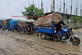 Tricycles compete with vehicles from the Kasoa-Accra section at Mangoline. Pictures: DOUGLAS ANANE-FRIMPONG & ERNEST KODZI