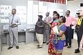 Daniel Ashai Adashie (left), Head of Public Information Department of the Jehovah's Witnesses, Ghana Branch, explaining a point to visitors at the ongoing exhibition at the National Museum in Accra. Picture: Emmanuel Quaye