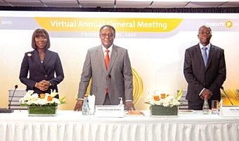 James Reynolds Baiden (middle), Board Chairman; Julian Opuni, Managing Director, and Akosua Apea Osafo, Director, Legal & Company Secretary