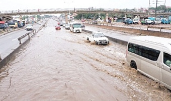 Flooded roads