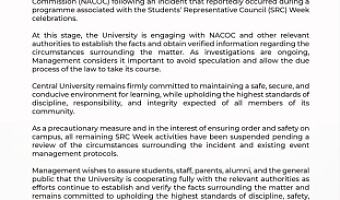 NACOC raids Central University: 5 Students in custody over cannabis-infused ice cream and toffees