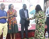 Harriet Nuamah Agyemang (2nd from right), Country Director of SEND Ghana, exchanging pleasantries with Dr Hafiz Adam Taher (3rd from right), the Director of Technical Coordination at the Ministry of Health, after the launch of the Mass Media Campaign on Front-of-Pack Warning Labelling. With them are other dignitaries. Picture: EDNA SALVO KOTEY