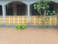 Emmanuel Kwesi Dawood Mensah (right), Central Regional NADMO Director, and other NADMO officials  visiting Ekon, an affected surburb in Cape Coast