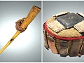 Ivory trumpet with attached skull fragment (produced before 1896). It is being held by Fowler Museum, UCLA, A Dagbon warrior’s headgear which was looted on Adigbo battlefield by colonial German soldiers