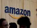 The Amazon logo is seen at one of its offices