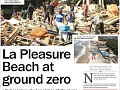 The exercise left all tables, stalls and sheds at the beach destroyed