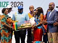 Prof. Naana Jane Opoku-Agyemang (arrowed), Vice-President, and Haruna Iddrisu, Education Minister, with dignitaries and award winners