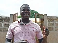 Samuel Donkor (middle) with the two newly posted teachers, Simon Uwumborlayi (left) and Jagri Thomas Ntesan (right), pose in front of the school
