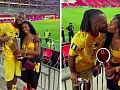 Antoine Semenyo celebrates Player of the Match award with fiancée Jordeen Buckley