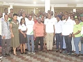 Edward Ato Sarpong (7th from left), Managing Director of ADB PLC; James Obeng-Gyan (6th from left), Chairman of the ADB PMSU; Francis-Xavier Kongkuah (6th from right), ADB Local Union Chairman; with other members of the unions and participants in the meeting