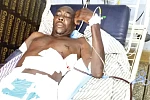 The victim, Bright Kofi Zokli, in hospital