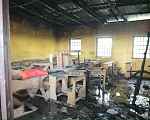 Some of the burnt classrooms after the attack