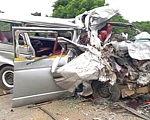 One of the vehicles involved in the accident